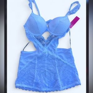 NEW Nice or Naughty White Lace Teddy size L